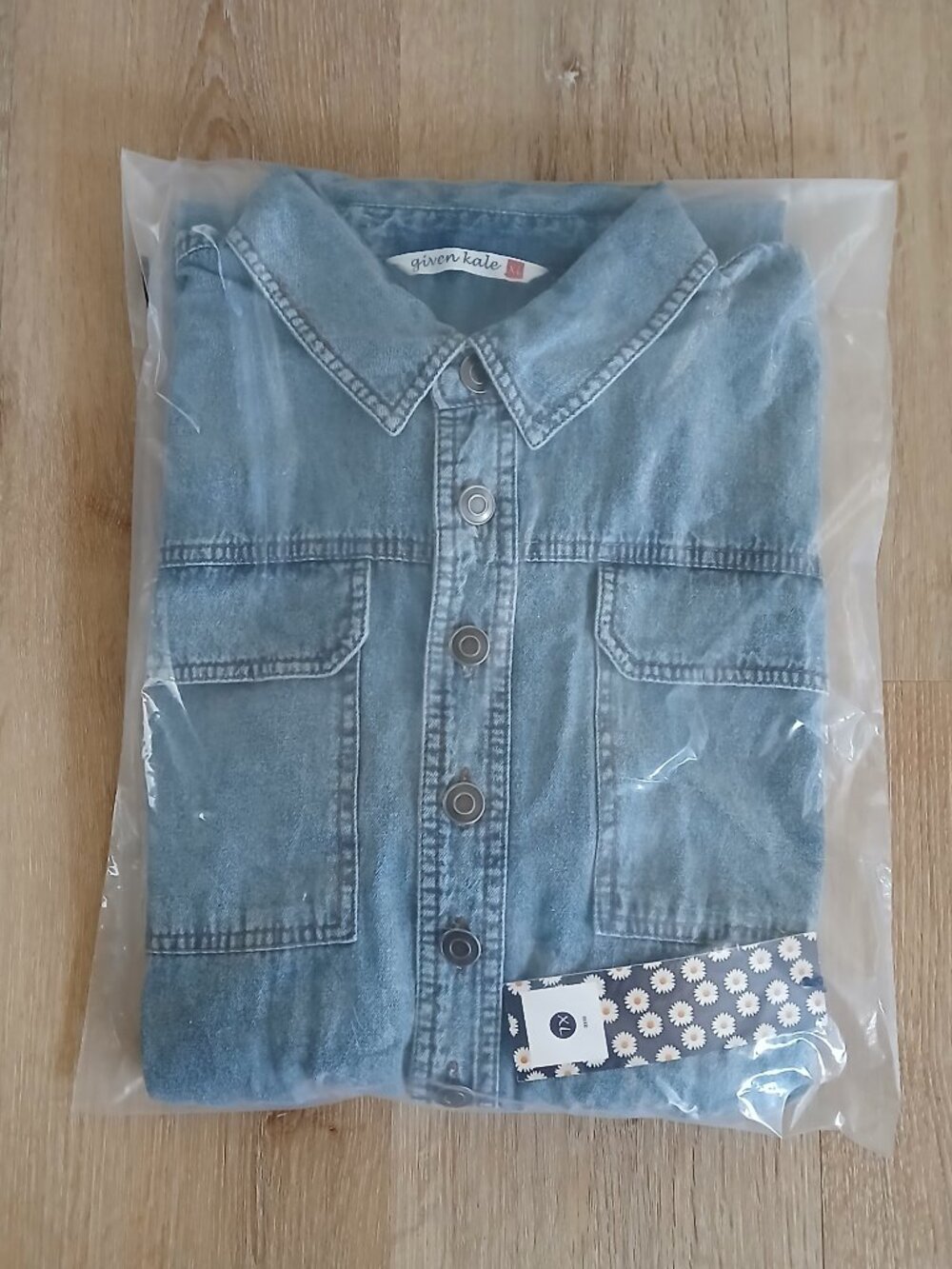 Given Kale Short Sleeve Denim Maxi Dress with Front Split (Size XL) - NEW!!! - Picture 10 of 11